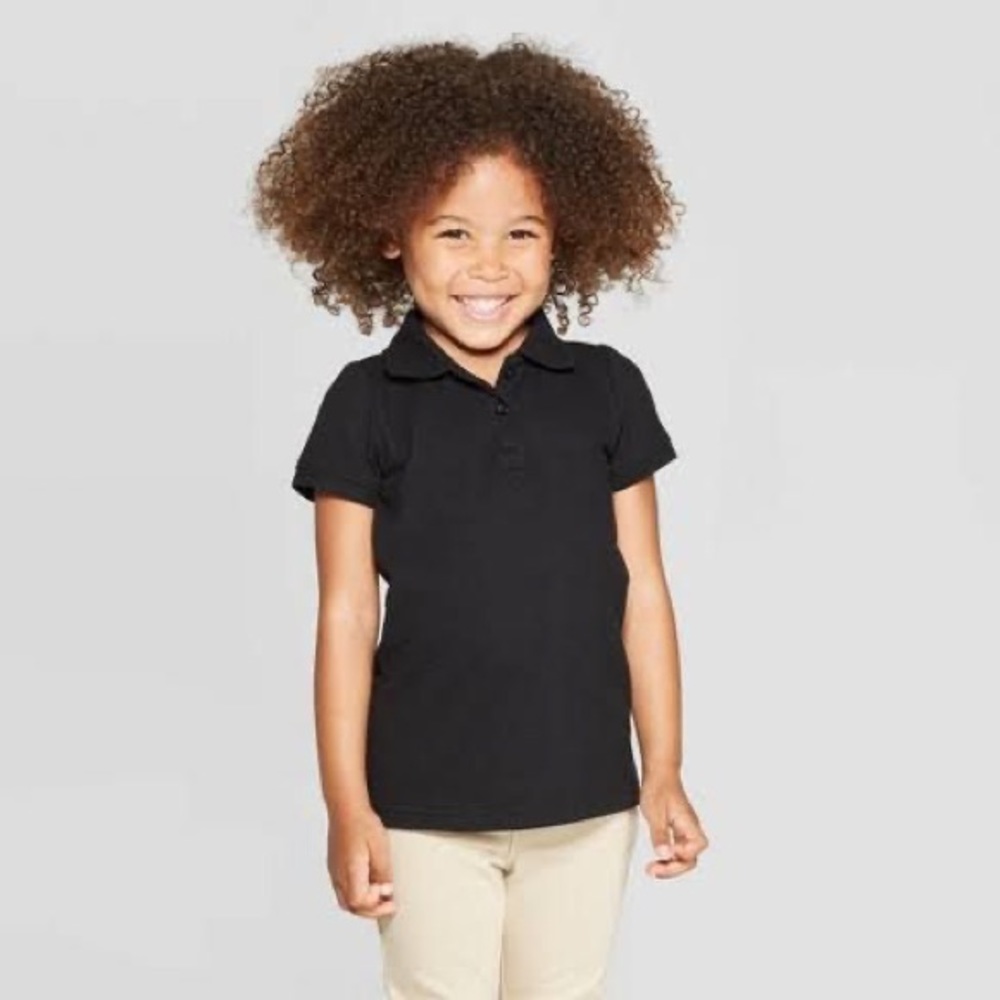 OLD NAVY Girl’s Short-Sleeve Pique Polo in Black